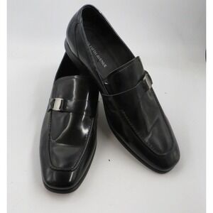 Mens Saks Fifth Ave Simone Black Leather Dress Shoes Loafers Size 11 M
